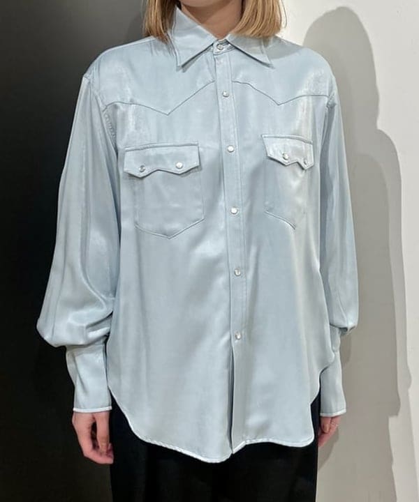 早川 萌子さんの「BEAMS WOMEN｜サテン ウエスタン シャツ」を使ったコーディネート