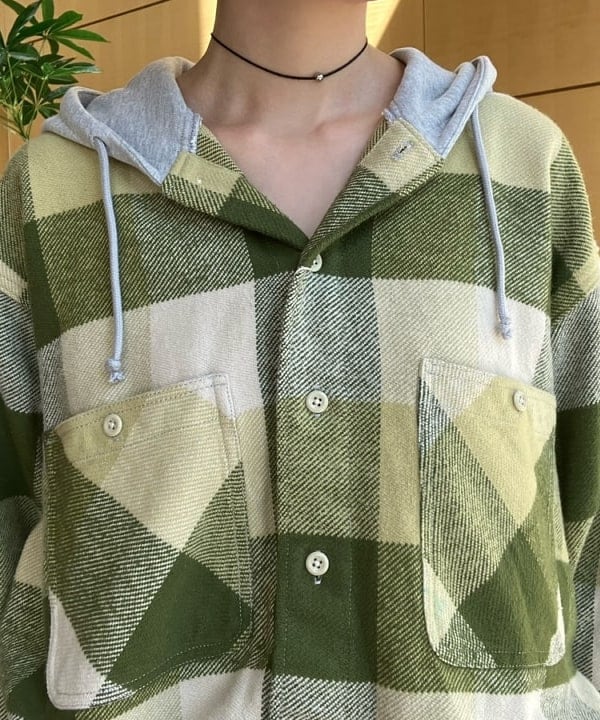 Hazukiさんの「BEAMS WOMEN｜フード チェック ネルシャツ」を使ったコーディネート