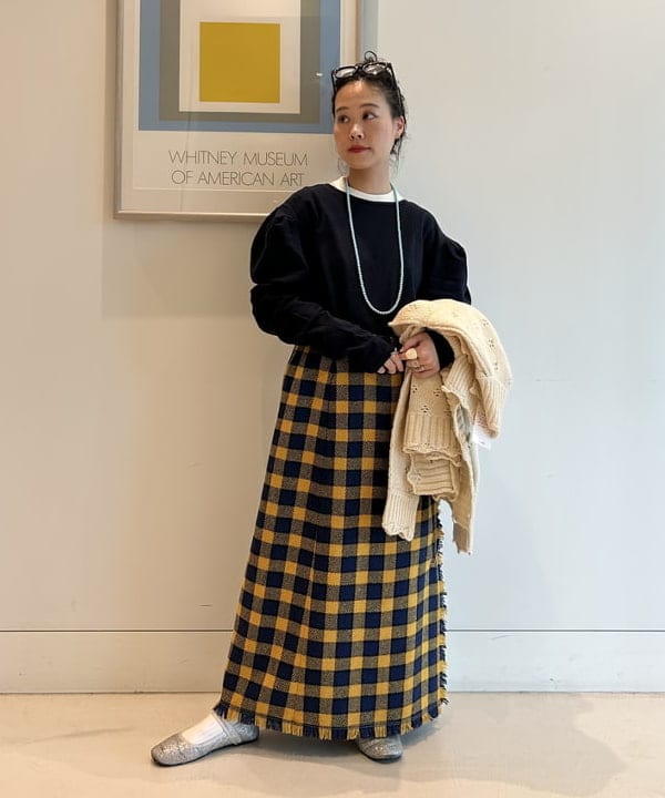 清水 彩乃さんの「BEAMS WOMEN｜太 ウェリントン レンズ」を使ったコーディネート