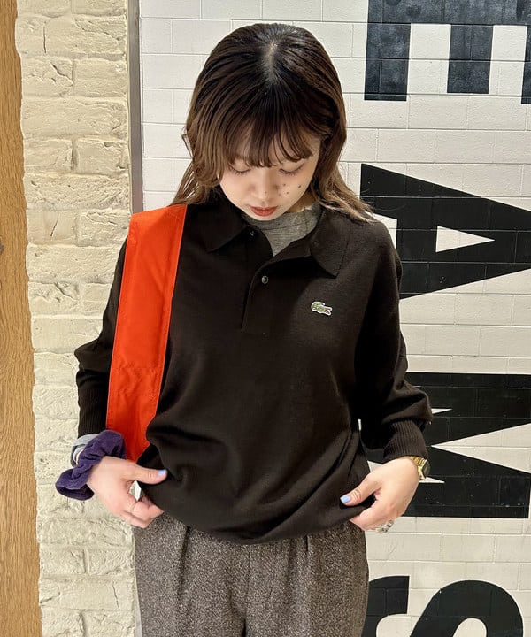 ナツハさんの「BEAMS WOMEN｜【別注】LACOSTE / ニット ポロシャツ」を使ったコーディネート