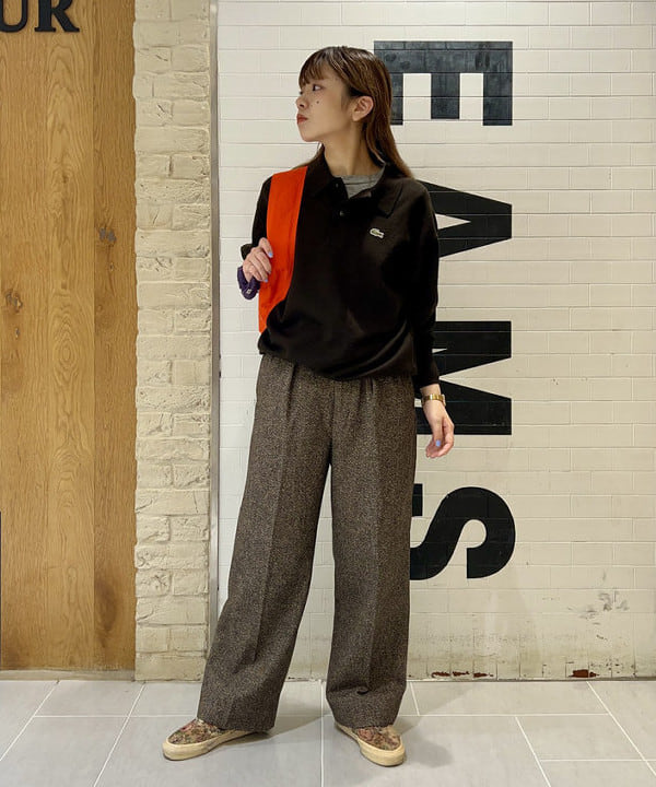 ナツハさんの「BEAMS WOMEN｜【別注】LACOSTE / ニット ポロシャツ」を使ったコーディネート