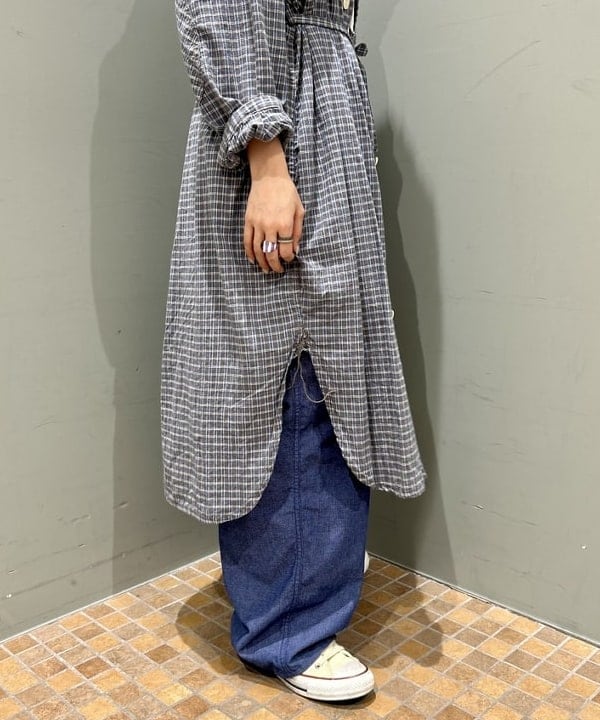 小原 もこさんの「BEAMS WOMEN｜ワーク チェック ワンピース」を使ったコーディネート