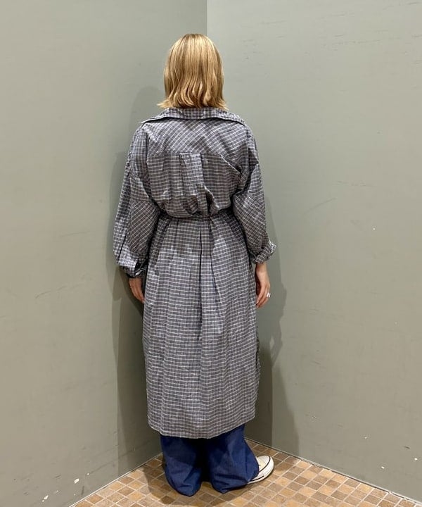 小原 もこさんの「BEAMS WOMEN｜ワーク チェック ワンピース」を使ったコーディネート