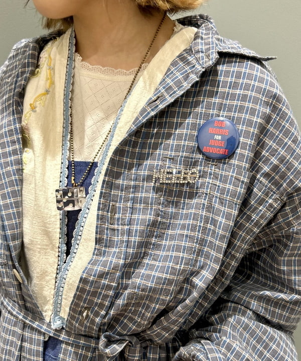 小原 もこさんの「BEAMS WOMEN｜ワーク チェック ワンピース」を使ったコーディネート