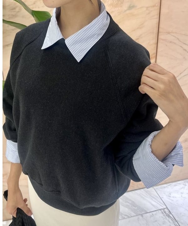 茂野 真楓さんの「BEAMS WOMEN｜BATONER / メランジ 裏毛 クルーネック トップス」を使ったコーディネート