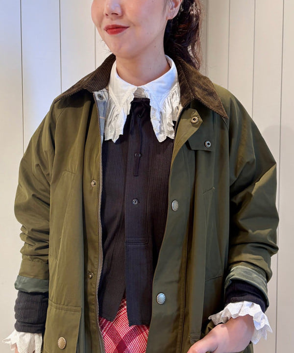 おのすさんの「BEAMS WOMEN｜ヘンリーネック レース カーディガン」を使ったコーディネート