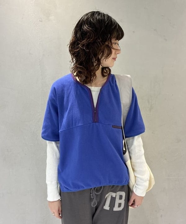 キラリさんの「BEAMS WOMEN｜フリース ハーフジップ ショートスリーブ」を使ったコーディネート