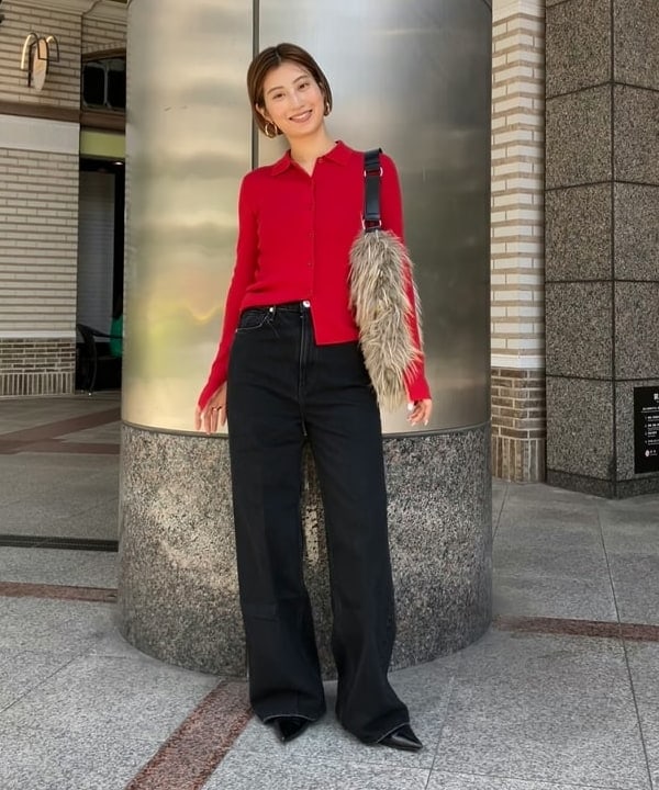 NATSUKIさんの「BEAMS WOMEN｜ポリエステル ウール ポロ カーディガン」を使ったコーディネート