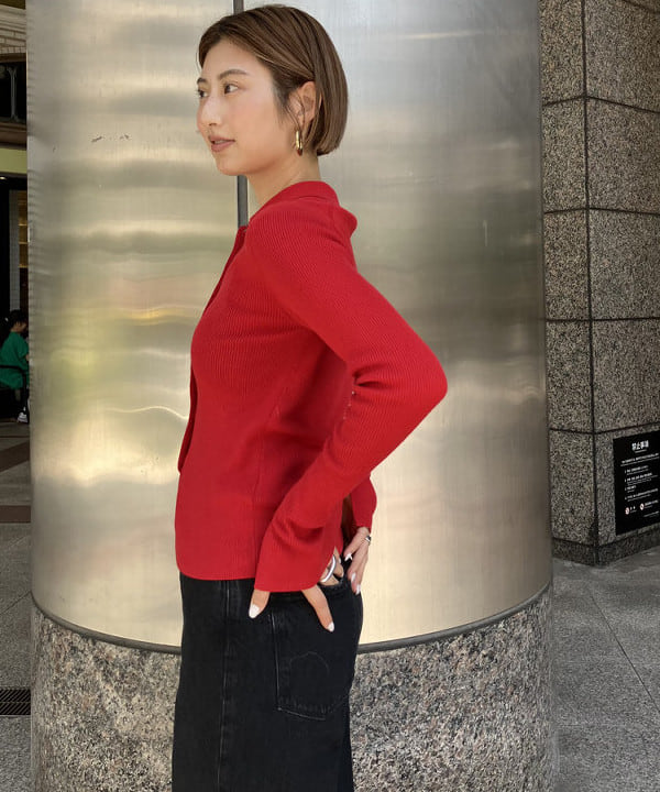 NATSUKIさんの「BEAMS WOMEN｜ポリエステル ウール ポロ カーディガン」を使ったコーディネート