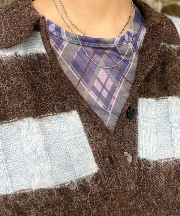 あさひさんの「BEAMS WOMEN｜ワイド ボーダー ポロ ニット」を使ったコーディネート