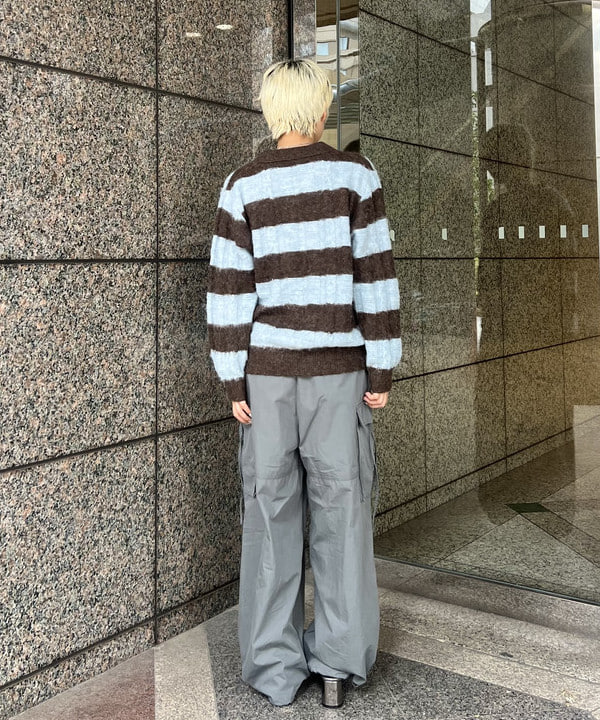 あさひさんの「BEAMS WOMEN｜ワイド ボーダー ポロ ニット」を使ったコーディネート