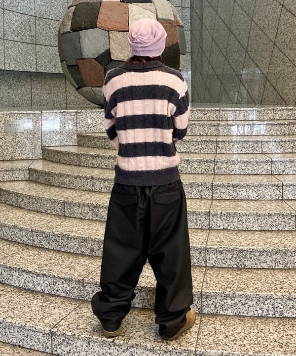 はるひむさんの「BEAMS WOMEN｜ワイド ボーダー ポロ ニット」を使ったコーディネート