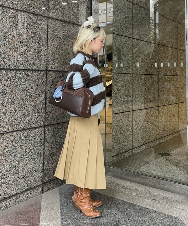 まゆちゃんさんの「BEAMS WOMEN｜ワイド ボーダー ポロ ニット」を使ったコーディネート