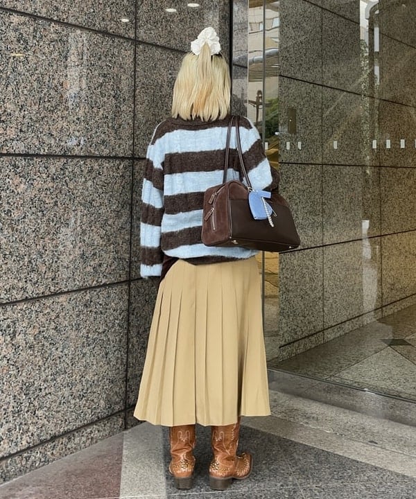 まゆちゃんさんの「BEAMS WOMEN｜ワイド ボーダー ポロ ニット」を使ったコーディネート