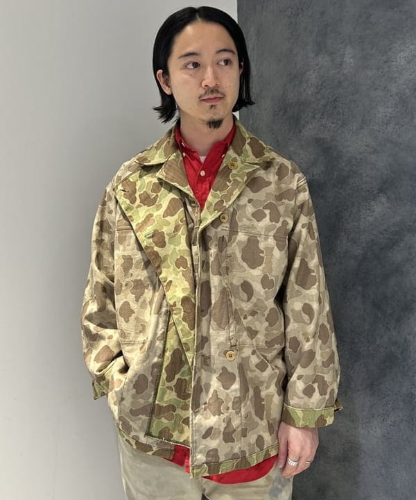 IHA(イハ)さんの「BEAMS WOMEN｜【別注】BUZZ RICKSON'S / ヘリンボーン カモ ジャケット」を使ったコーディネート