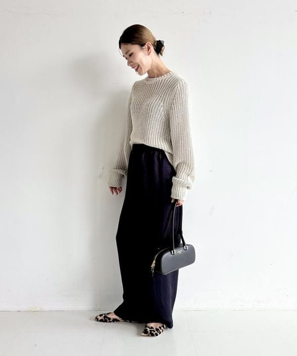 AONO SHIKAMAさんの「BEAMS WOMEN｜畦編み ニット プルオーバー.M」を使ったコーディネート