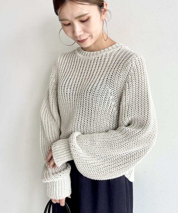 AONO SHIKAMAさんの「BEAMS WOMEN｜畦編み ニット プルオーバー.M」を使ったコーディネート