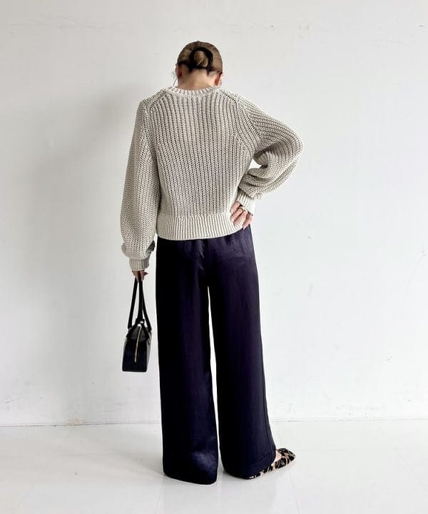 AONO SHIKAMAさんの「BEAMS WOMEN｜畦編み ニット プルオーバー.M」を使ったコーディネート