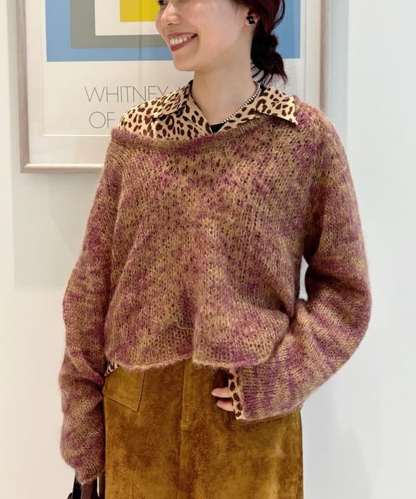 SHINAGAWAさんの「BEAMS WOMEN｜カスリ モヘア ベースボール」を使ったコーディネート