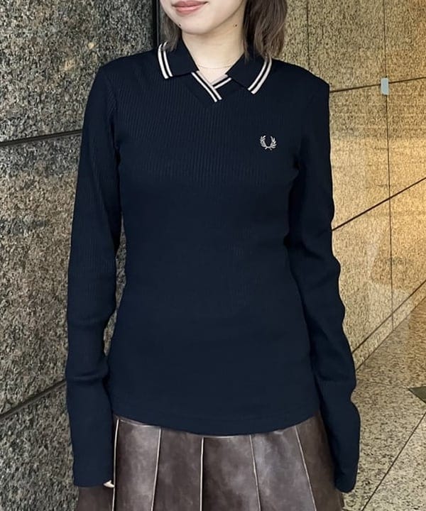 まゆちゃんさんの「BEAMS WOMEN｜【別注】FRED PERRY / Twin Tipped Ribbed Polo Shirt」を使ったコーディネート