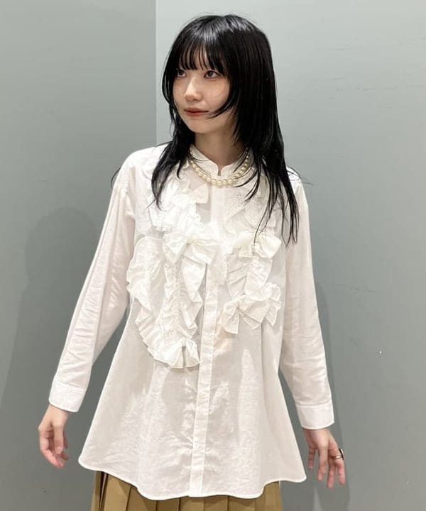 加歩さんの「BEAMS WOMEN｜ミックス ループ編み ニット ジャケット」を使ったコーディネート