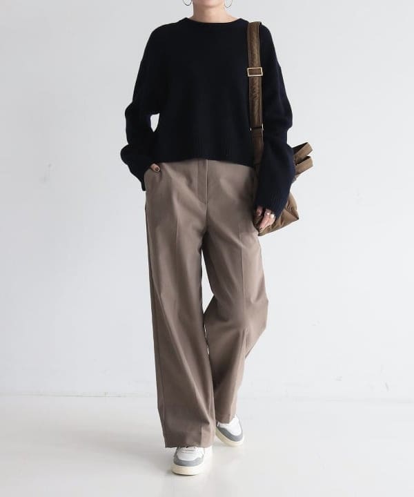 SANOさんの「BEAMS WOMEN｜7ゲージ ウール クルーネック プルオーバー」を使ったコーディネート