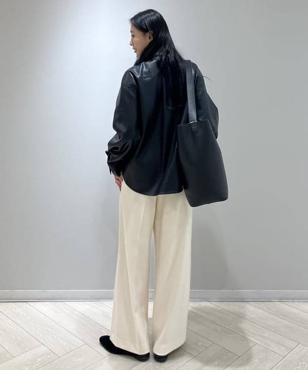 nodokaさんの「BEAMS WOMEN｜フェイクレザー シャツジャケット」を使ったコーディネート