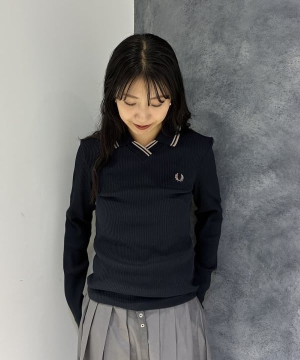 SAEさんの「BEAMS WOMEN｜【別注】FRED PERRY / Twin Tipped Ribbed Polo Shirt」を使ったコーディネート