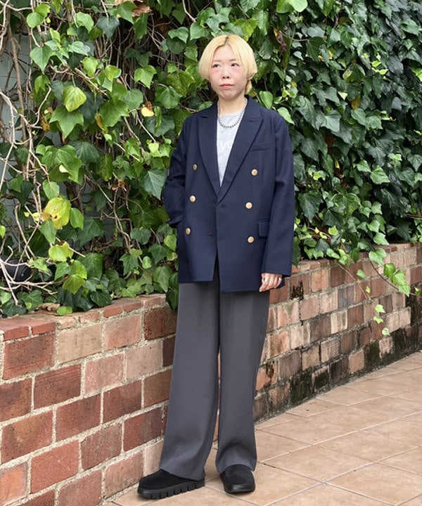 わ*丸様 STUDIO by DÛRBAN 水色 ストライプ ビジネスジャケット わ*丸