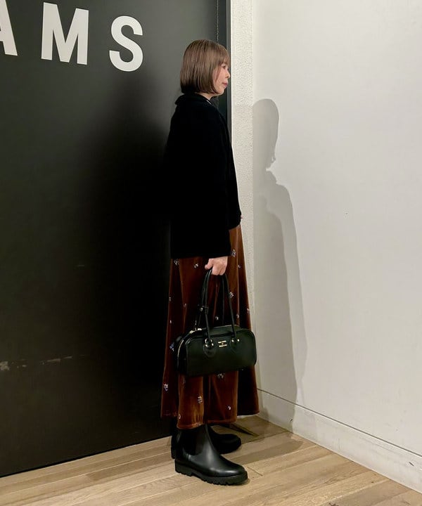 早川 萌子さんの「BEAMS WOMEN｜BATONER / ウール リブ ハーフジップ ニット」を使ったコーディネート