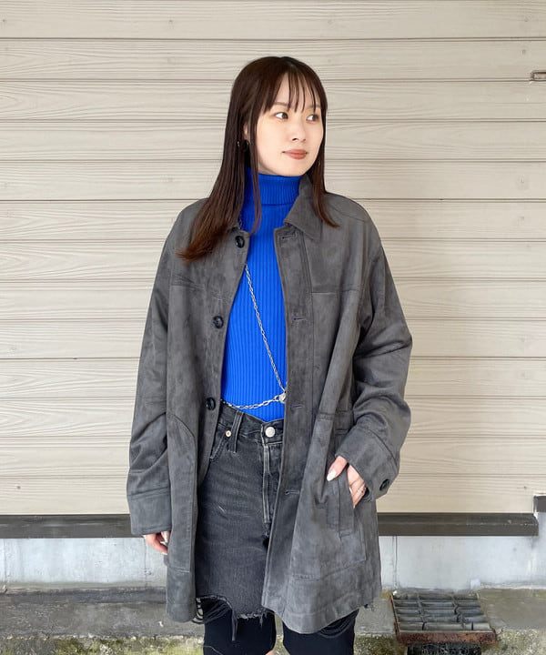 カタヤマ アヤさんの「BEAMS WOMEN｜フェイク スエード ハーフ コート」を使ったコーディネート