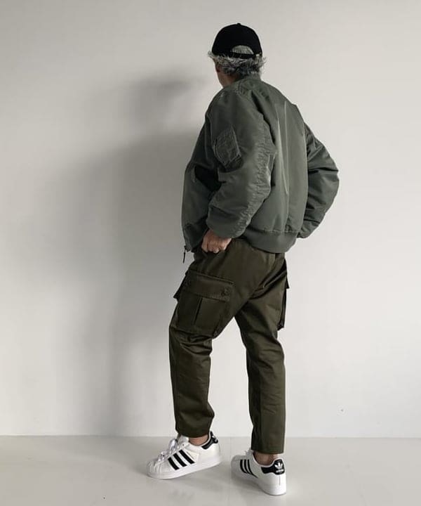 大理石模様 ナイロンジャケット　beams ケンタウロス健太着用（希少） PE/RAYON GABARDINE STRETCH JACKET WITH GATHERED SHIRRING(M