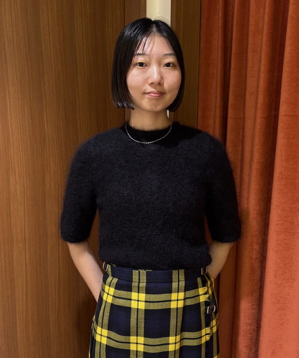 Kanaeさんの「BEAMS WOMEN｜モヘヤ ハーフスリーブ 2WAY プルオーバー」を使ったコーディネート