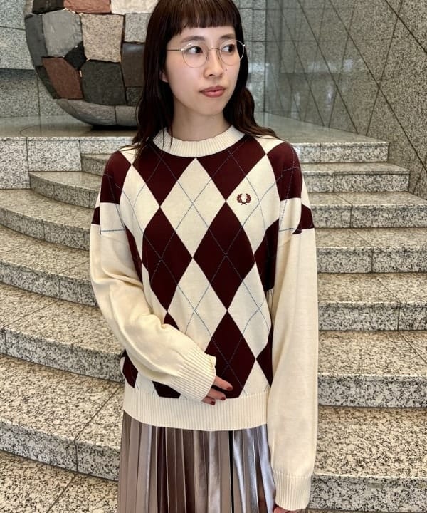 はやしあかねさんの「BEAMS WOMEN｜【別注】FRED PERRY / ARGYLE JUMPER」を使ったコーディネート