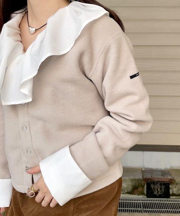 カタヤマ アヤさんの「BEAMS WOMEN｜ORCIVAL / フリース クルーネック カーディガン」を使ったコーディネート