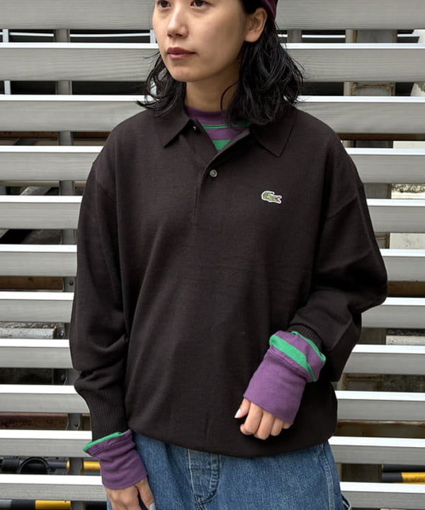 オカモト ミサキさんの「BEAMS WOMEN｜【別注】LACOSTE / ニット ポロシャツ」を使ったコーディネート