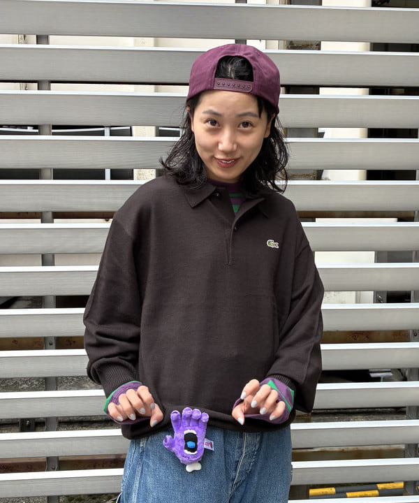 オカモト ミサキさんの「BEAMS WOMEN｜【別注】LACOSTE / ニット ポロシャツ」を使ったコーディネート