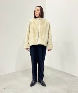 BEAMS HEART ノーカラーライダース　モカ BEAMS HEART ノーカラーライダース モカ