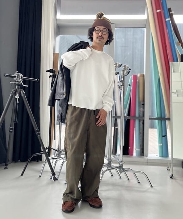 BAKU(東江 漠)さんの「BEAMS WOMEN｜ワイド ダスティー イージーパンツ」を使ったコーディネート