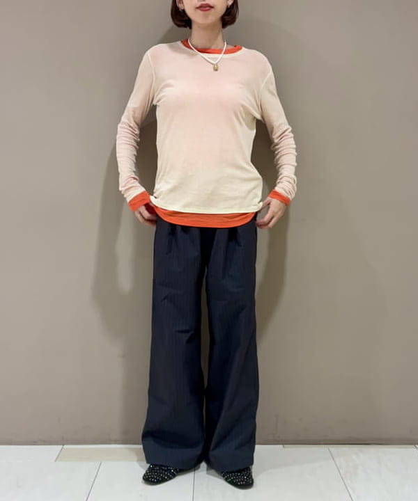 イナダさんの「BEAMS WOMEN｜シアーコットン ロングスリーブT」を使ったコーディネート