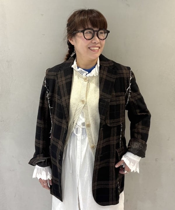 kawaiさんの「BEAMS WOMEN｜リサイクルウール カットオフ ジャケット」を使ったコーディネート