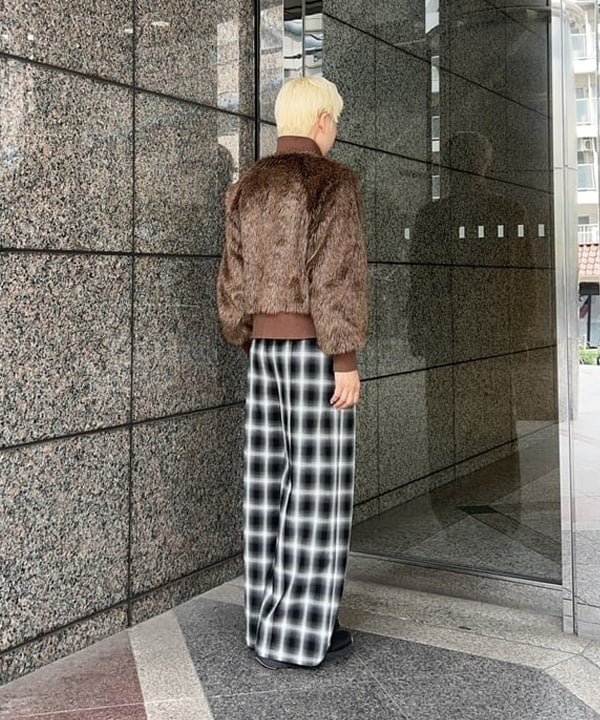 あさひさんの「BEAMS WOMEN｜オンブレチェック ワイド パンツ」を使ったコーディネート