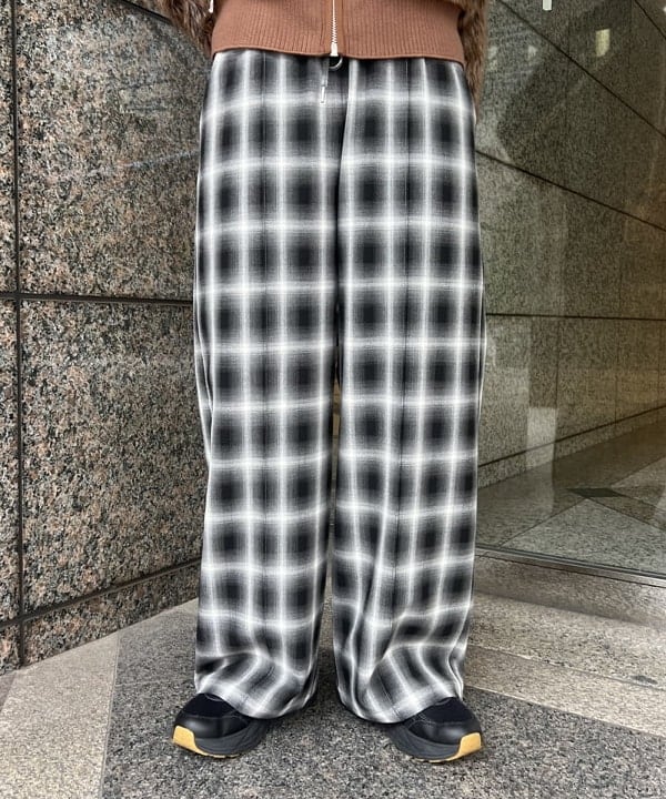 あさひさんの「BEAMS WOMEN｜オンブレチェック ワイド パンツ」を使ったコーディネート