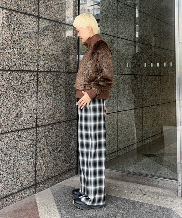 あさひさんの「BEAMS WOMEN｜オンブレチェック ワイド パンツ」を使ったコーディネート