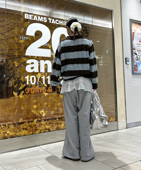 ササキさんの「BEAMS WOMEN｜ワイド ボーダー ポロ ニット」を使ったコーディネート