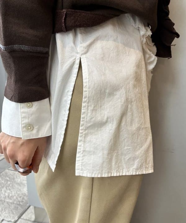 みりさんの「maturely / オーガニック コットン ハート フリルシャツ」を使ったコーディネート