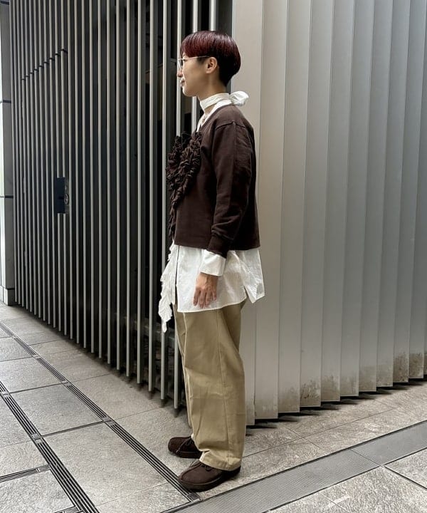 みりさんの「maturely / オーガニック コットン ハート フリルシャツ」を使ったコーディネート