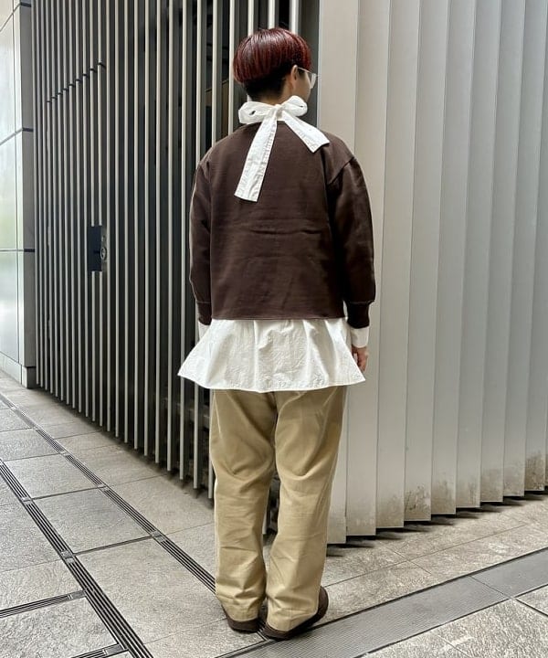 みりさんの「maturely / オーガニック コットン ハート フリルシャツ」を使ったコーディネート