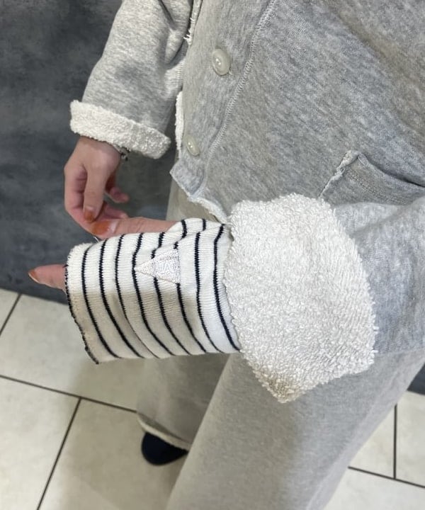 にしだてさんの「BEAMS WOMEN｜maturely / カット オフ ジャージー カーディガン」を使ったコーディネート