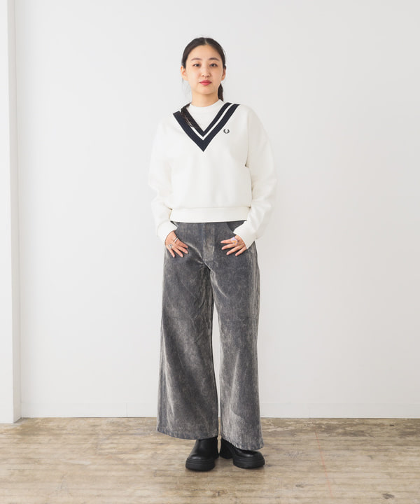 ayaさんの「BEAMS WOMEN｜フロッキー デニム ワイド パンツ」を使ったコーディネート